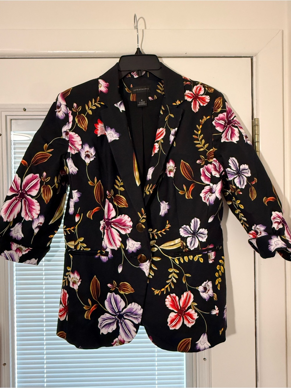 Floral Black Tailored Blazer - Women